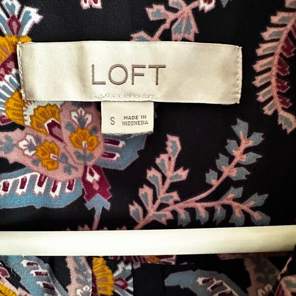 Loft Garden Pintuck Tunic Blouse Popover Top Sz Small Boho Floral Paisley - Picture 6 of 8